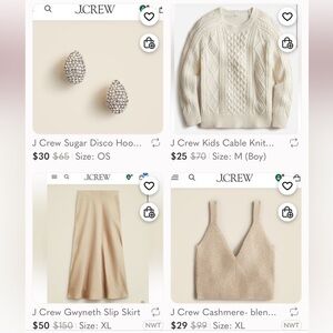 J CREW TANKS, SKIRTS, JEWELRY, KIDS, MENS